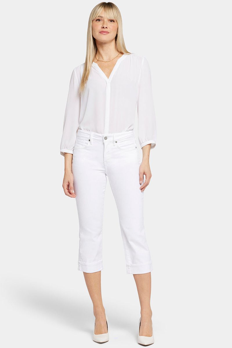 White Women\'s NYDJ Marilyn Straight Crop Jeans | NZ 821EAPZGY