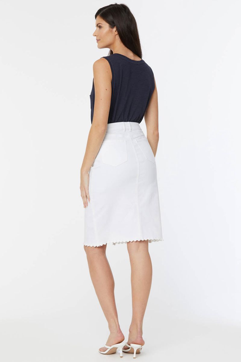 White Women's NYDJ Midi Skirts | NZ 843GKUZEJ