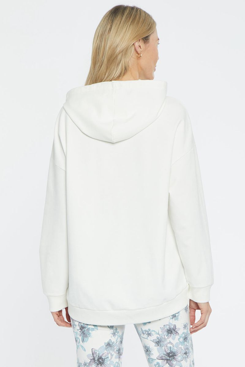 White Women's NYDJ Oversized Pullover Hoodie | NZ 764LKRNWX