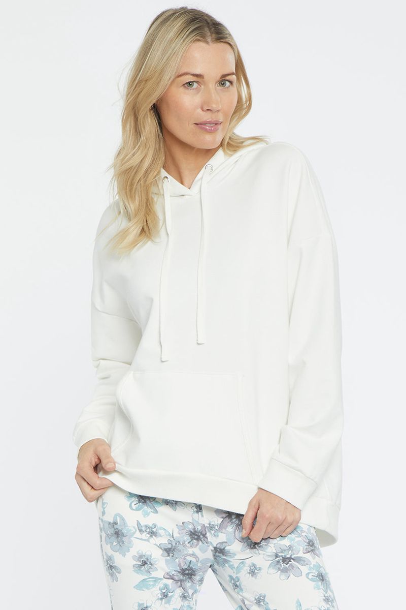 White Women's NYDJ Oversized Pullover Hoodie | NZ 764LKRNWX