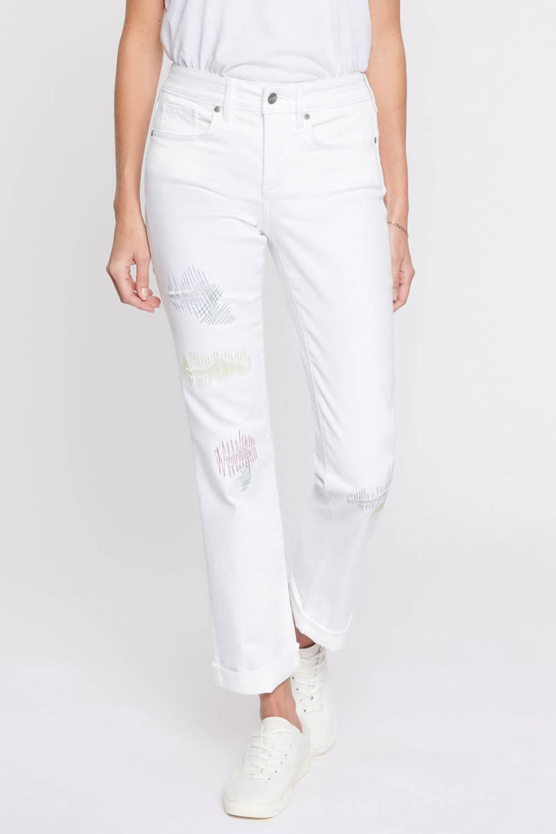 White Women's NYDJ Petite Marilyn Straight Ankle Jeans | NZ 524DAGVYS