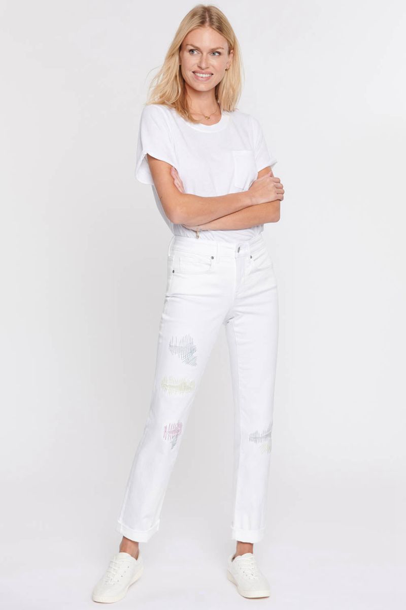 White Women's NYDJ Petite Marilyn Straight Ankle Jeans | NZ 524DAGVYS