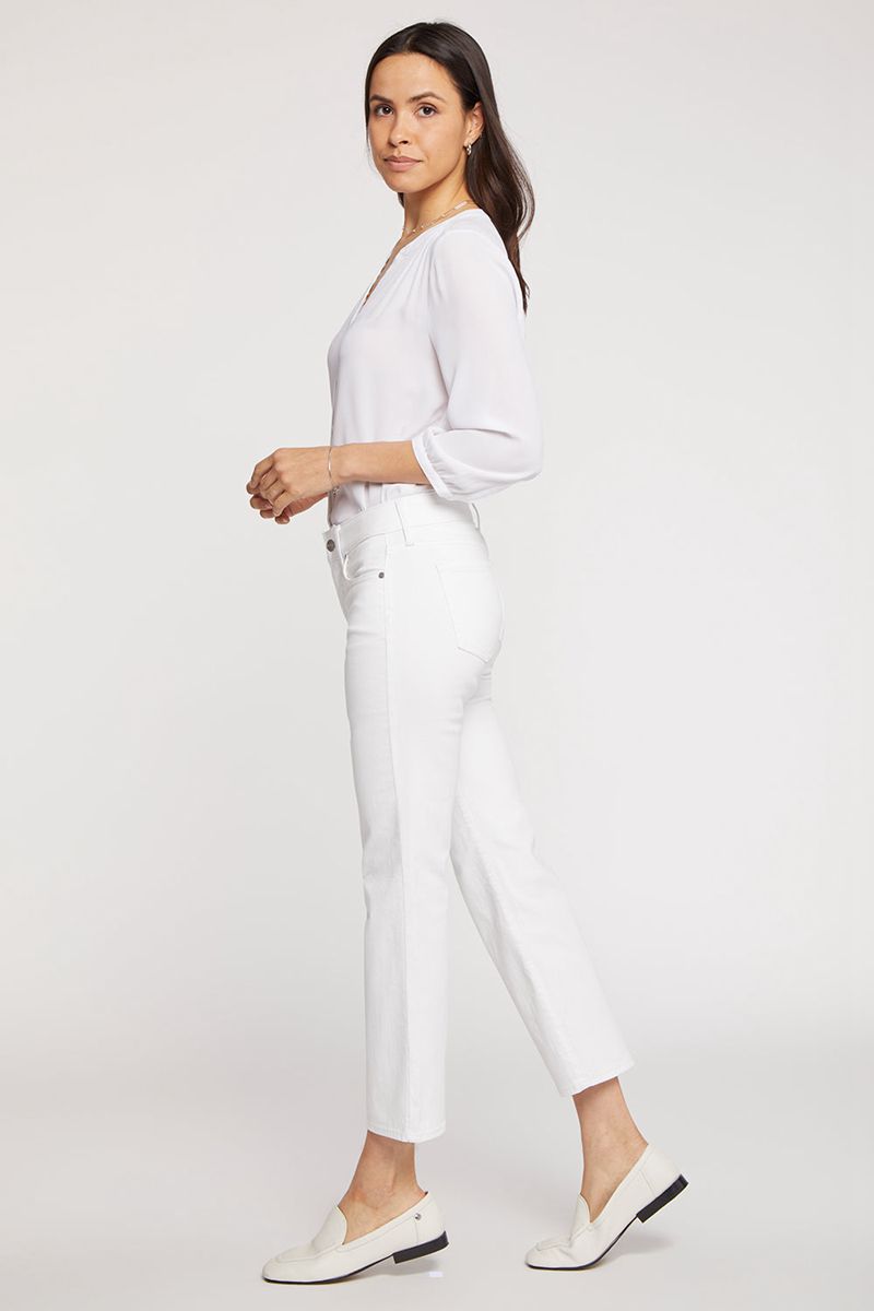 White Women's NYDJ Petite Marilyn Straight Ankle Jeans | NZ 601NJGPSD