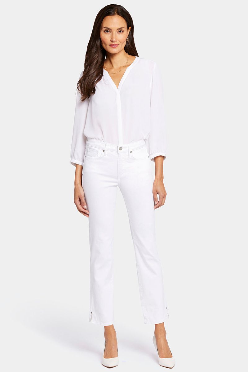 White Women's NYDJ Petite Sheri Slim Ankle Jeans | NZ 498IFKPHO