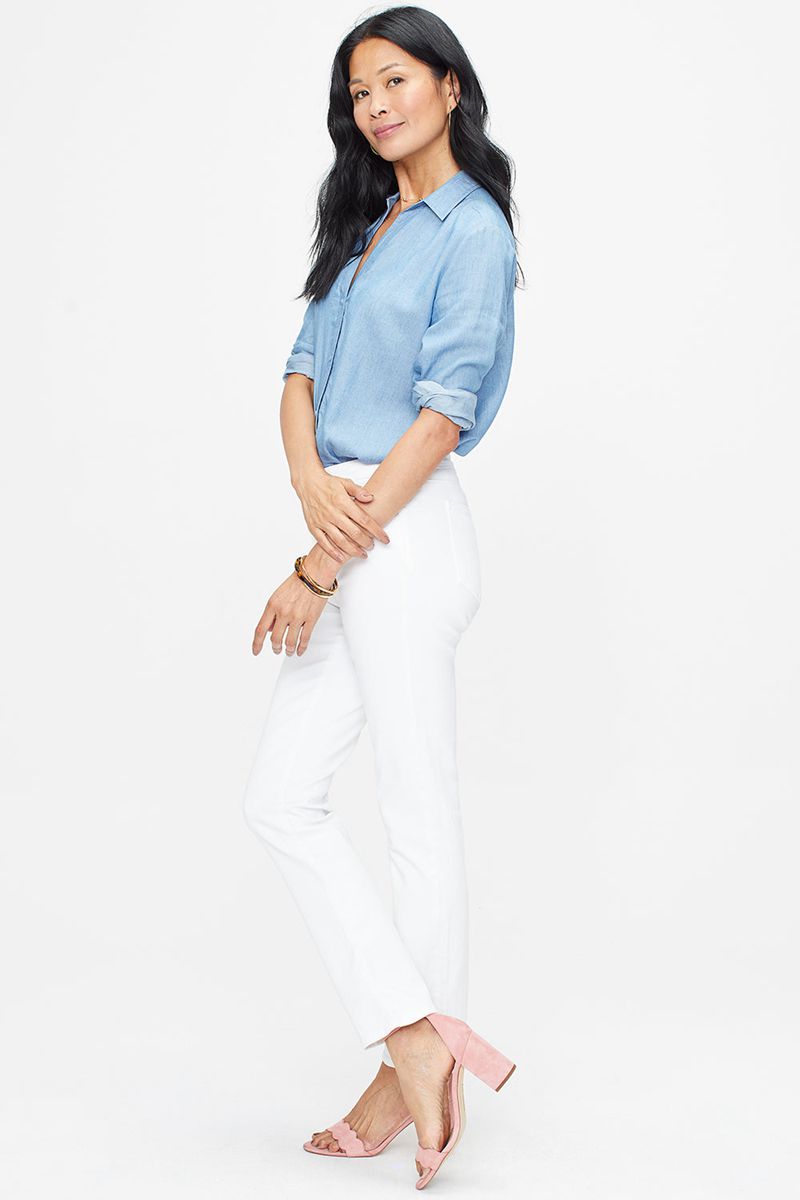 White Women's NYDJ Petite Sheri Slim Jeans | NZ 356PNHUOD