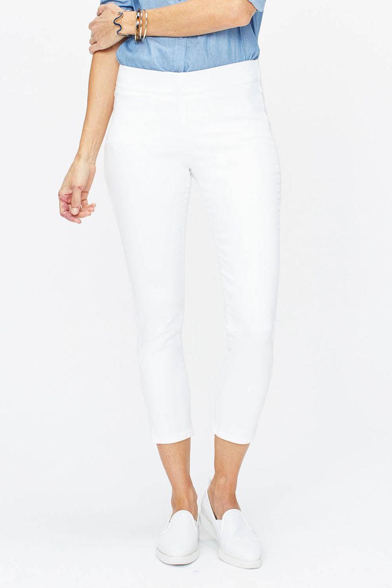 White Women's NYDJ Petite Skinny Ankle Pull-On Jeans | NZ 401YOWKJV