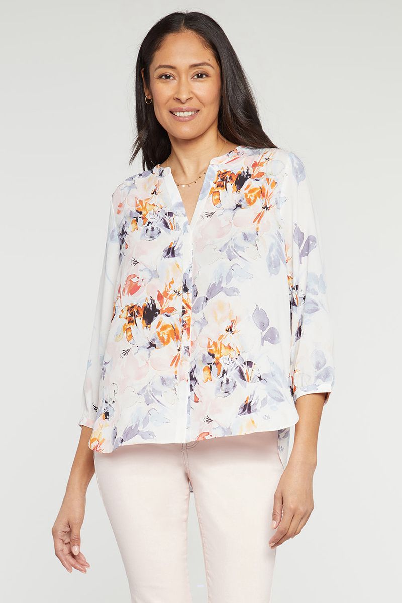 White Women's NYDJ Pintuck Blouse | NZ 109ADGHKZ