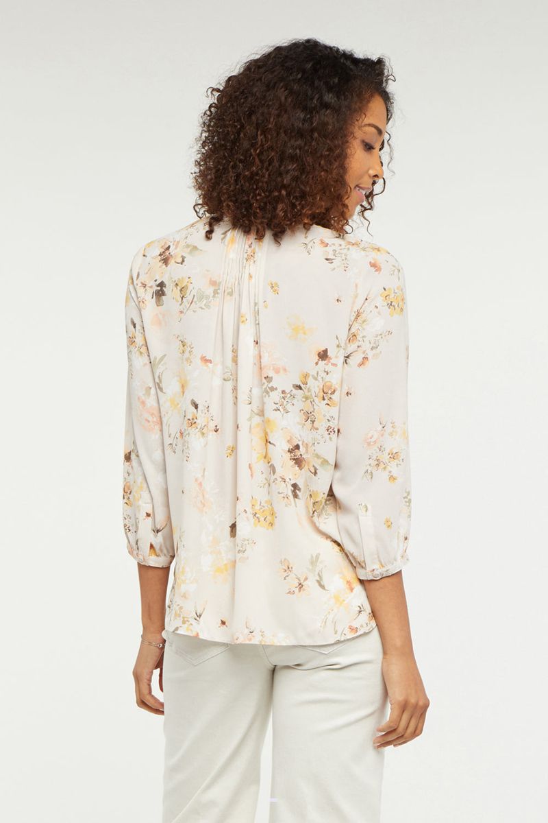 White Women's NYDJ Pintuck Blouse | NZ 593YWFKHE