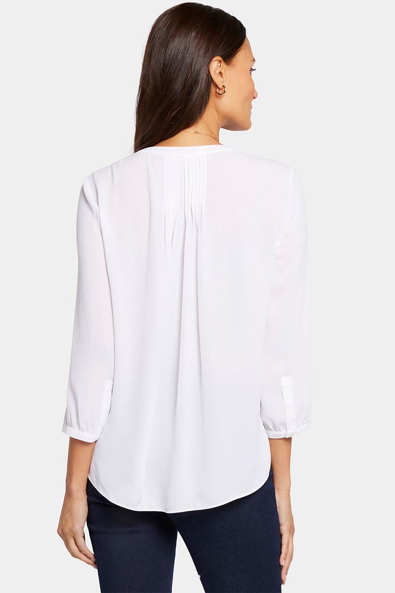 White Women's NYDJ Pintuck Blouse | NZ 652DFTHEG