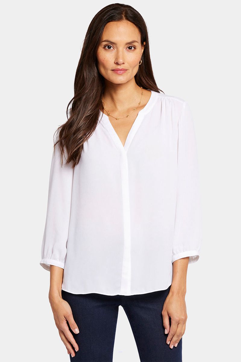 White Women's NYDJ Pintuck Blouse | NZ 652DFTHEG