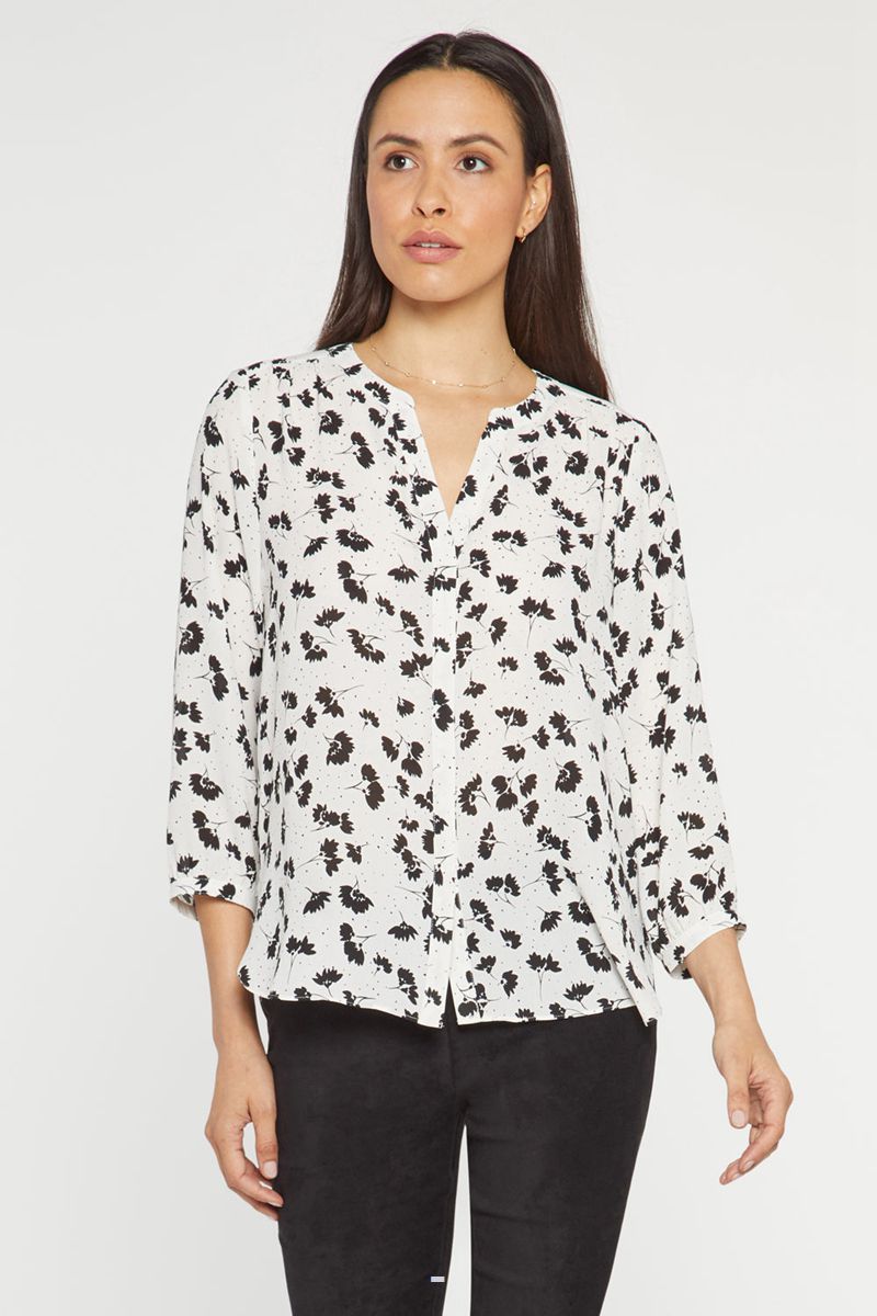 White Women's NYDJ Pintuck Blouse | NZ 753PKYHLM