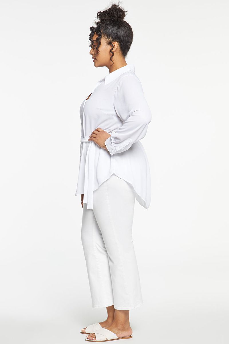 White Women's NYDJ Plus Belted Tunic Blouse | NZ 476TNYHAW