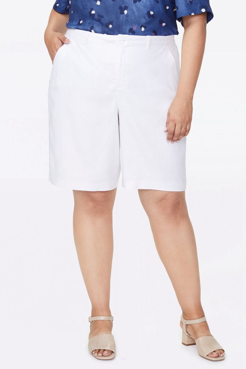 White Women\'s NYDJ Plus Bermuda Shorts | NZ 910ZKITJM