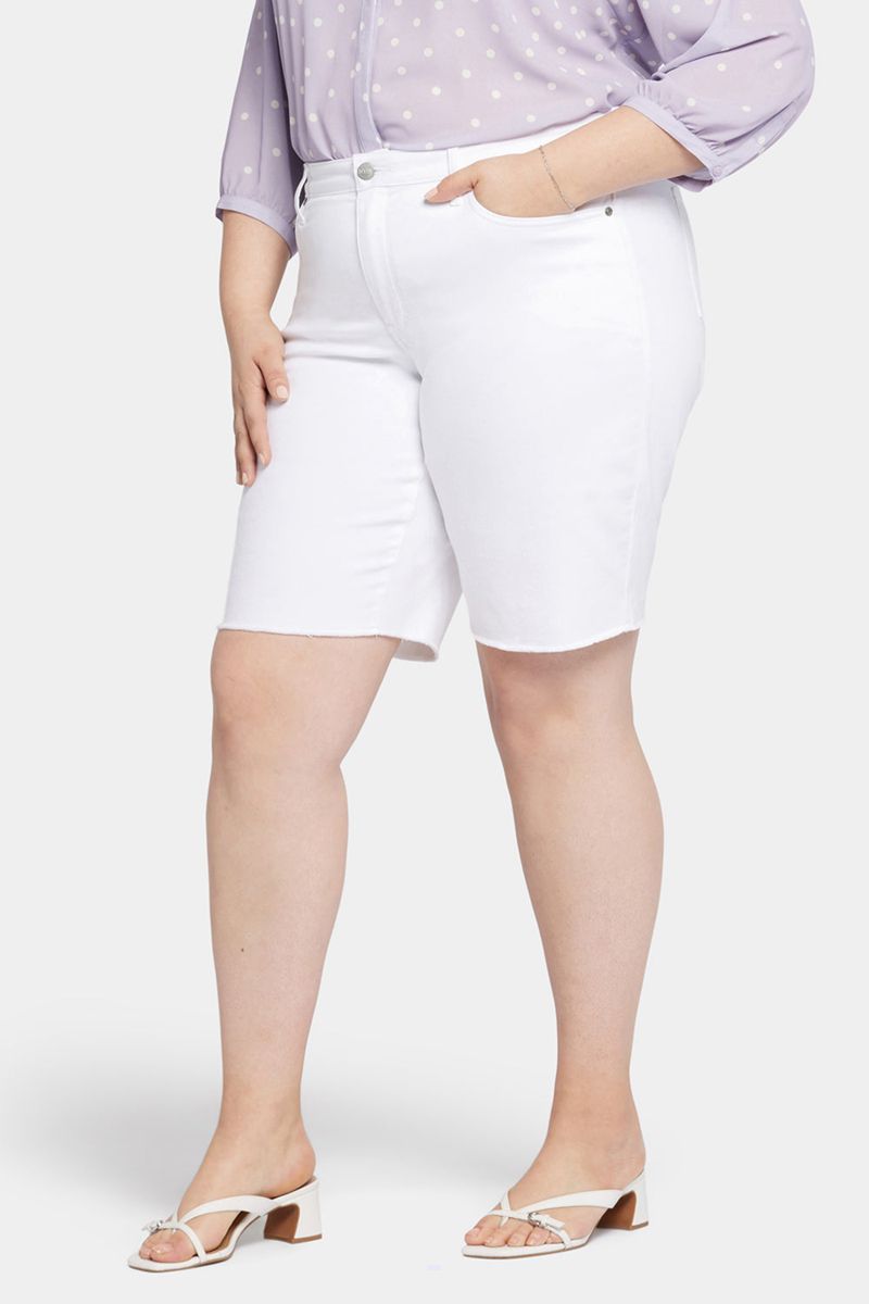 White Women's NYDJ Plus Boyfriend Shorts | NZ 289DJHMWZ