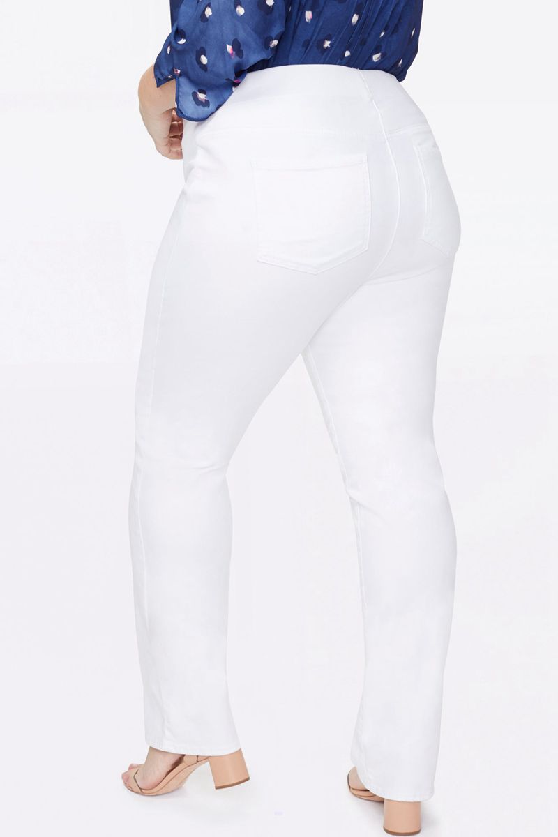 White Women's NYDJ Plus Marilyn Straight Pull-On Jeans | NZ 086PVTEYA