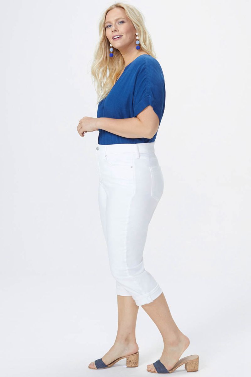 White Women's NYDJ Plus Marilyn Straight Crop Jeans | NZ 105WZIKHD