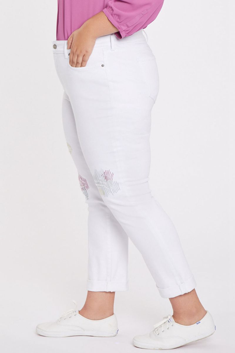 White Women's NYDJ Plus Marilyn Straight Ankle Jeans | NZ 376WDCORL