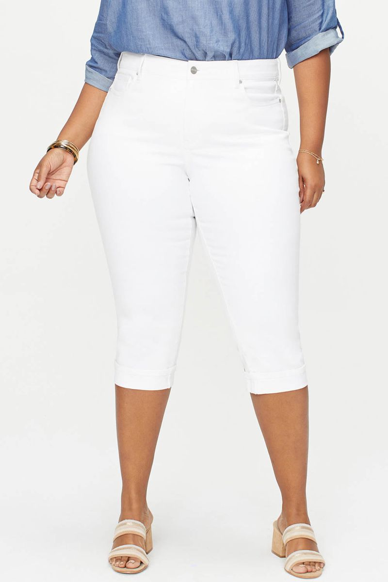 White Women's NYDJ Plus Marilyn Straight Crop Jeans | NZ 416AZUIKW