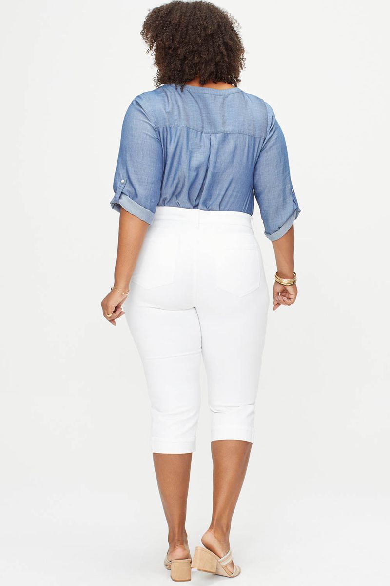 White Women's NYDJ Plus Marilyn Straight Crop Jeans | NZ 416AZUIKW