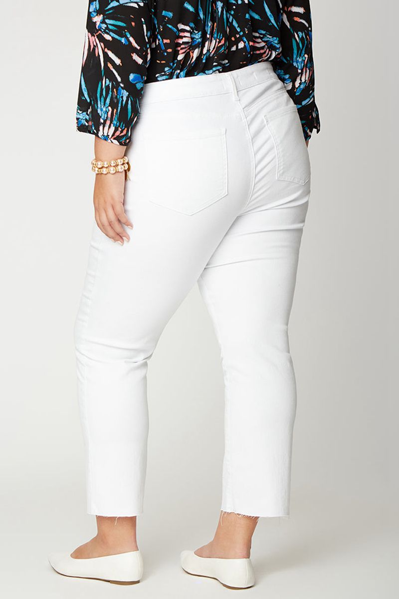 White Women's NYDJ Plus Marilyn Straight Ankle Jeans | NZ 453UHXWOE