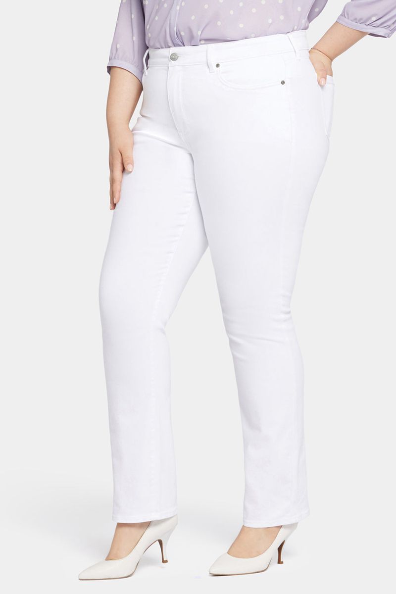 White Women's NYDJ Plus Marilyn Straight Jeans | NZ 471OKFPGA