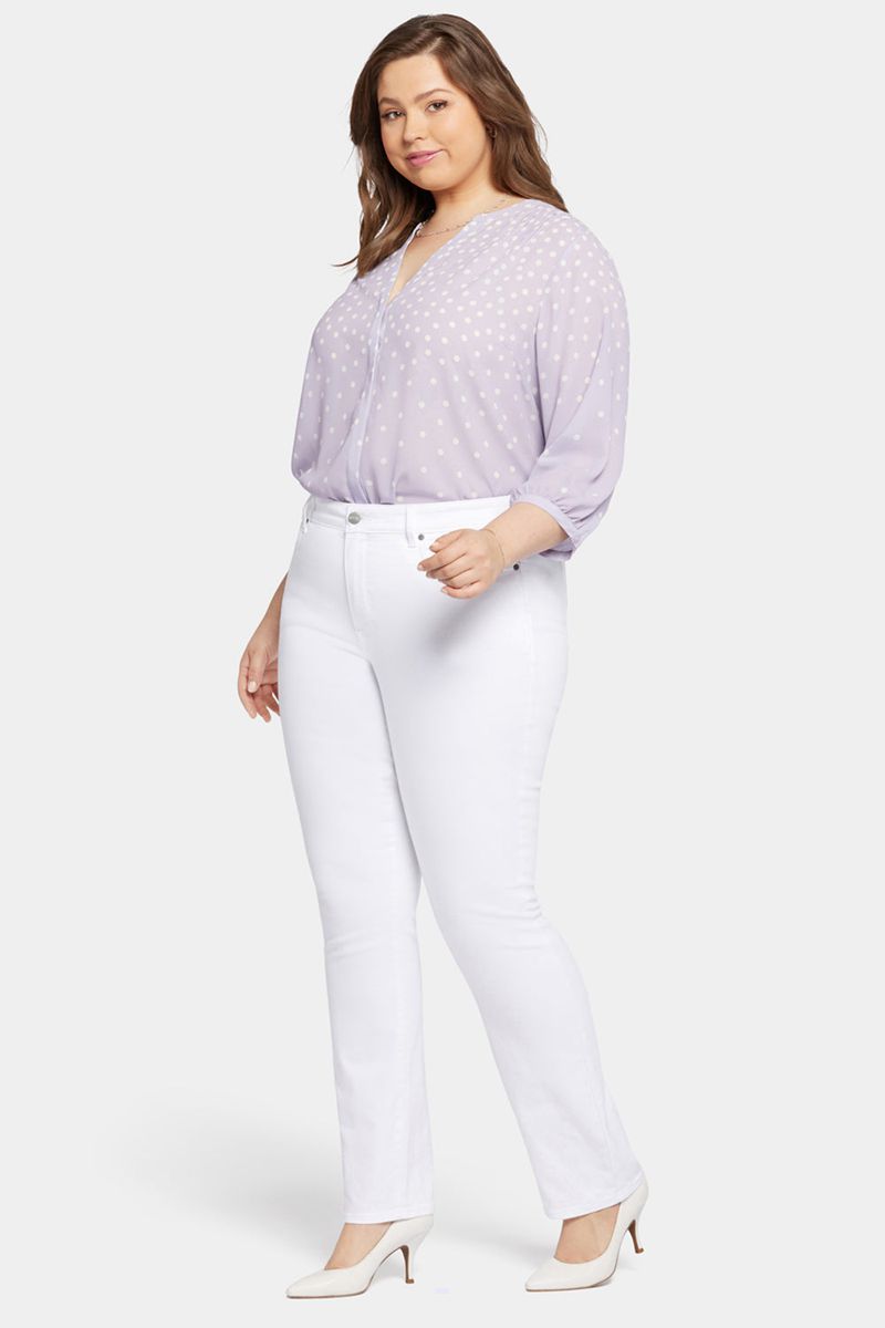 White Women's NYDJ Plus Marilyn Straight Jeans | NZ 471OKFPGA