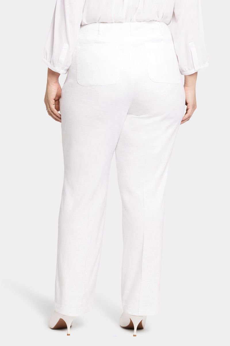 White Women's NYDJ Plus Marilyn Straight Pants | NZ 704TBUFRP