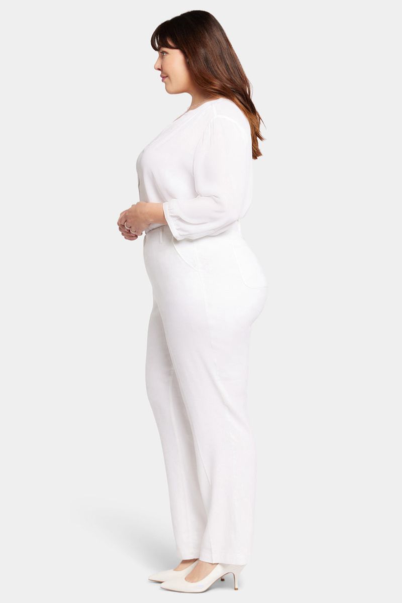 White Women's NYDJ Plus Marilyn Straight Pants | NZ 704TBUFRP