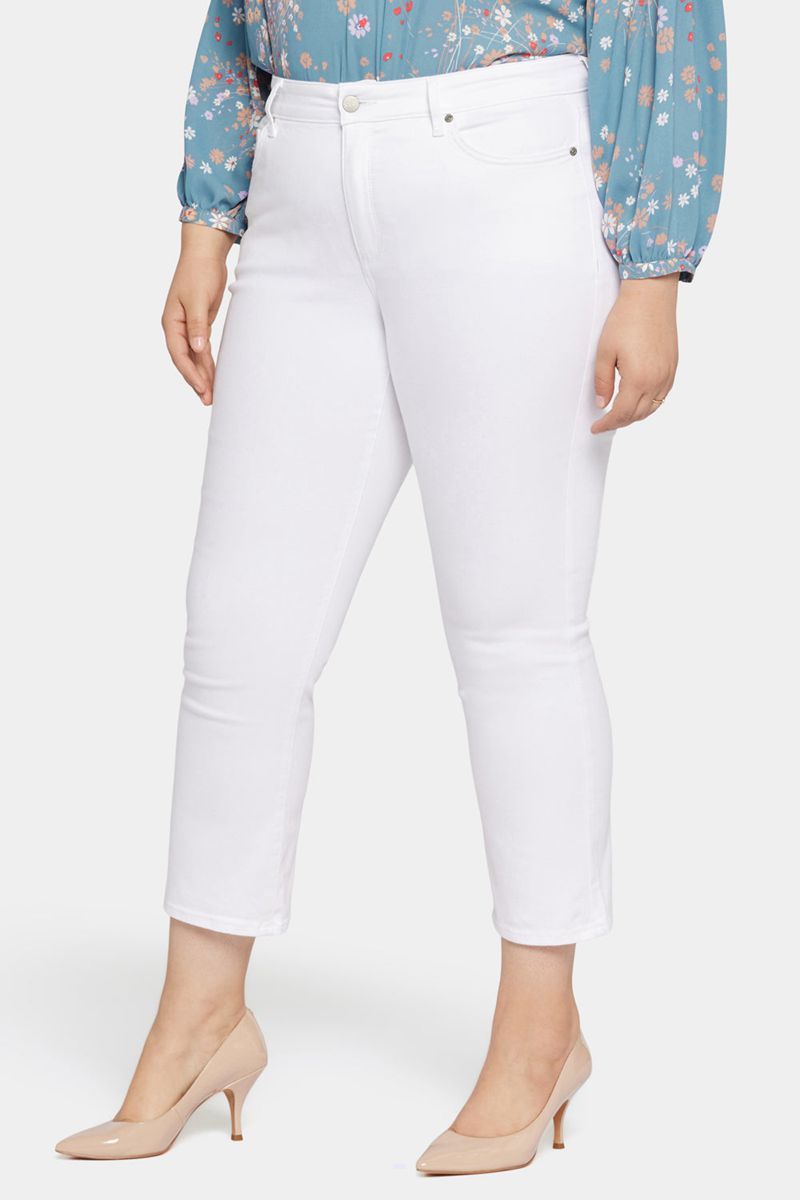 White Women's NYDJ Plus Marilyn Straight Ankle Jeans | NZ 768VBNGOH