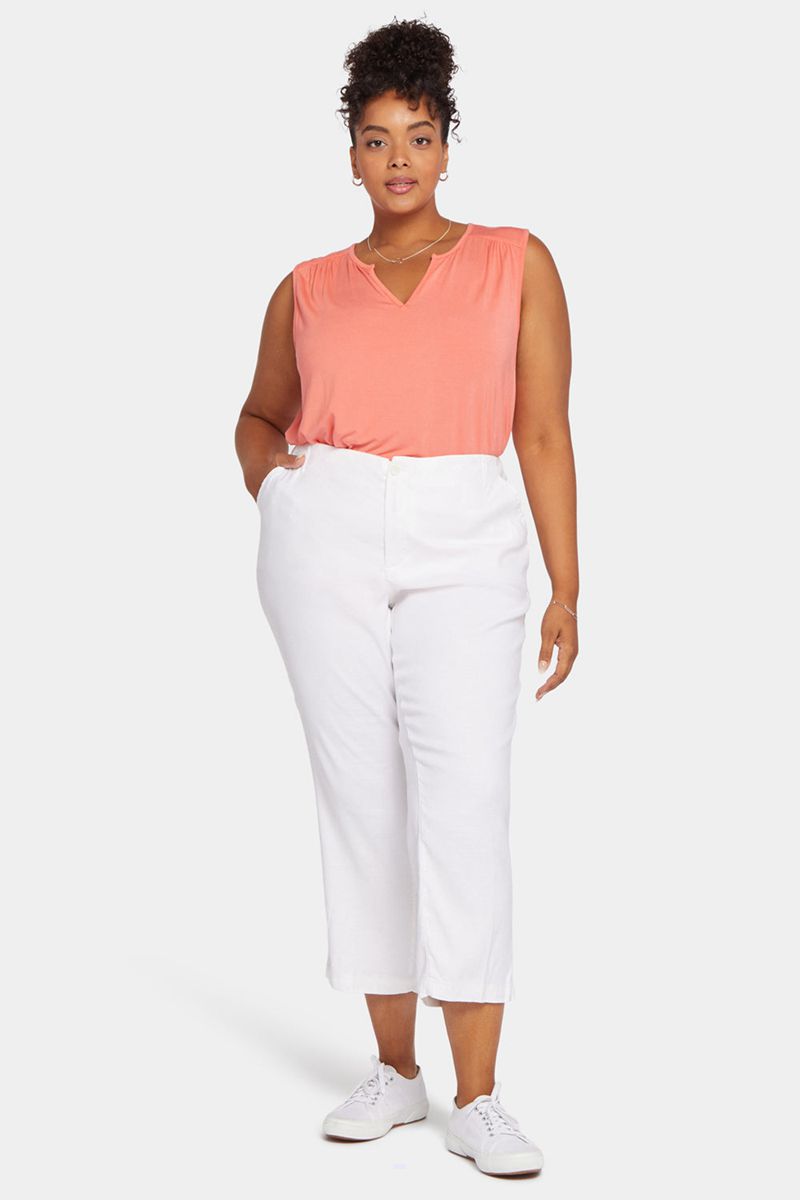 White Women's NYDJ Plus Marilyn Straight Ankle Pants | NZ 853SJKMWH