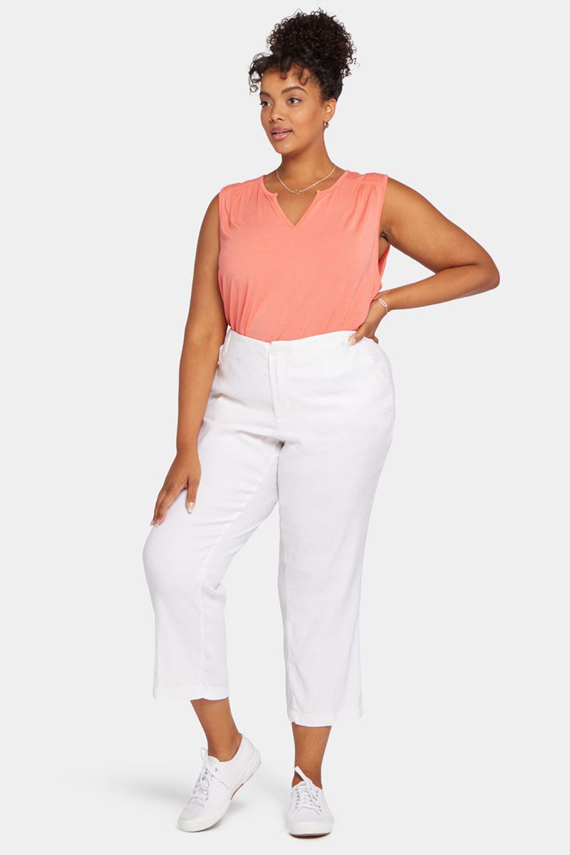 White Women's NYDJ Plus Marilyn Straight Ankle Pants | NZ 853SJKMWH