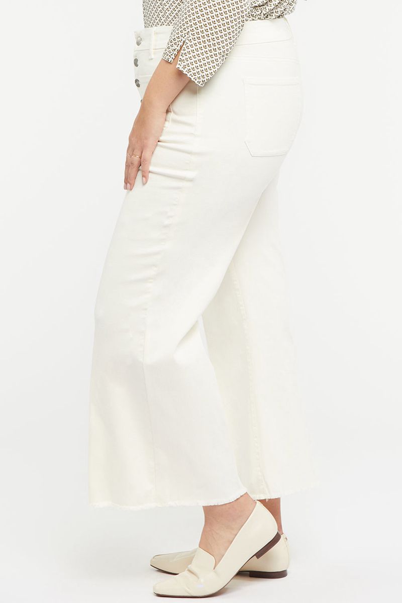 White Women's NYDJ Plus Patchie Wide Leg Ankle Jeans | NZ 568RXMTYW