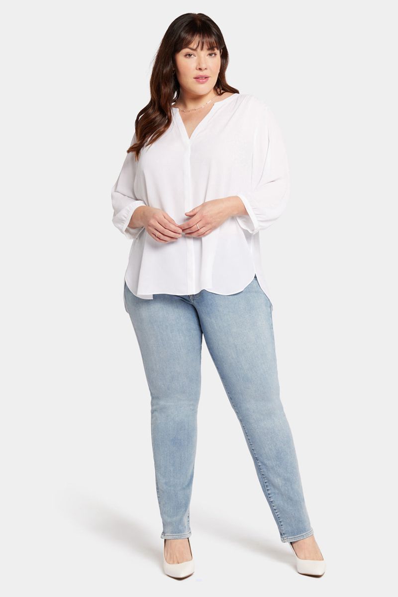 White Women's NYDJ Plus Pintuck Blouse | NZ 270CJXDPF