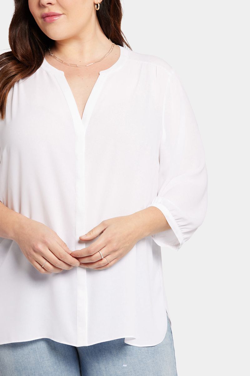 White Women's NYDJ Plus Pintuck Blouse | NZ 270CJXDPF