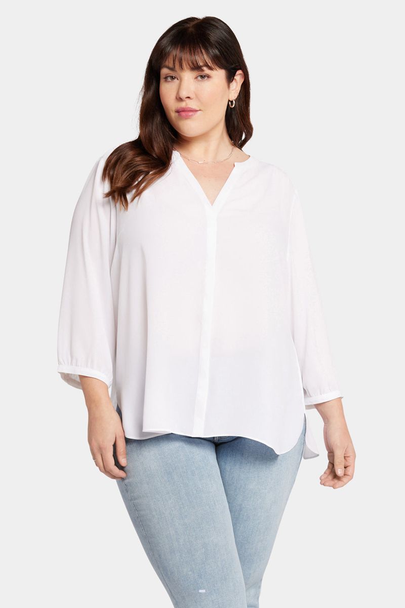 White Women\'s NYDJ Plus Pintuck Blouse | NZ 270CJXDPF