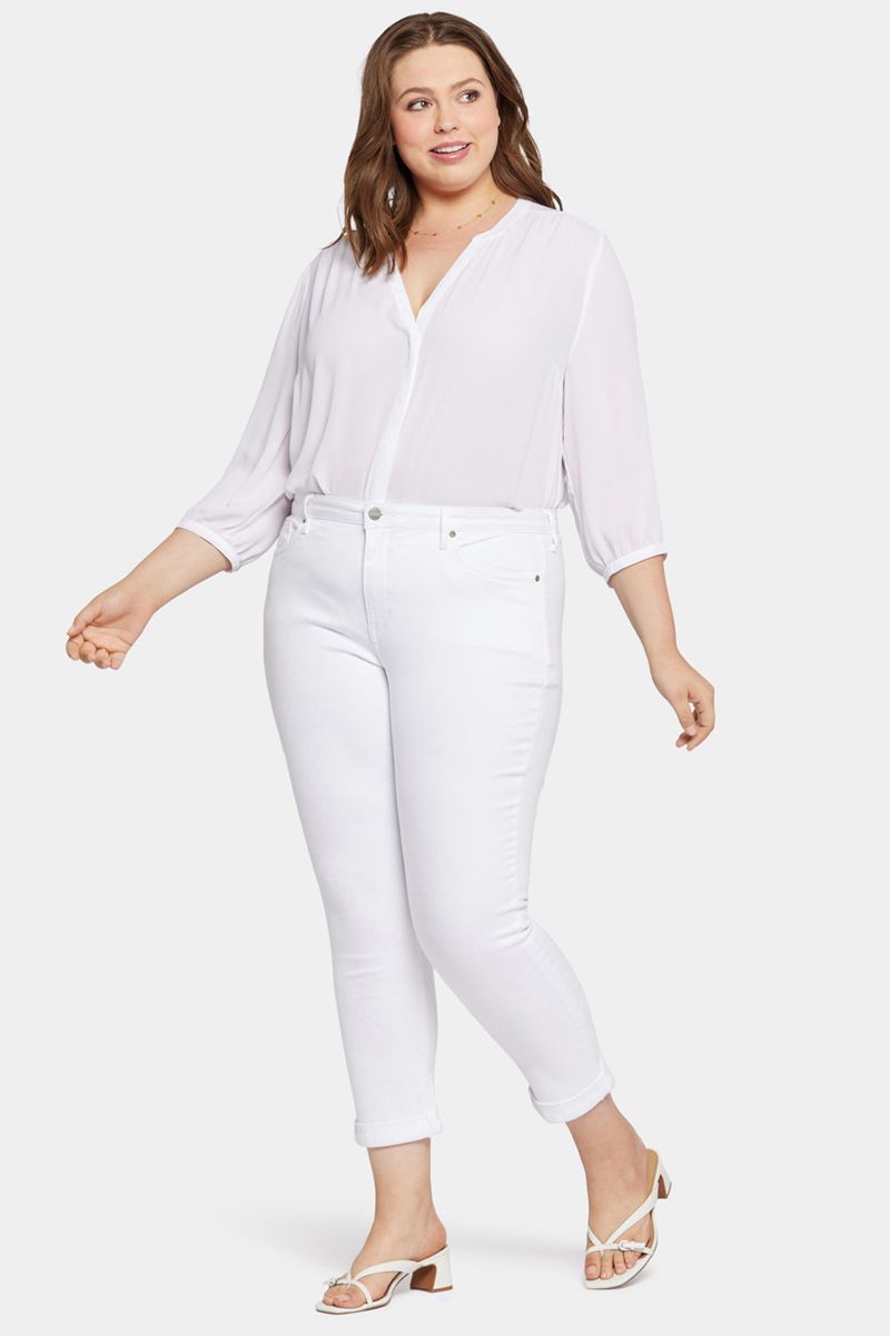 White Women's NYDJ Plus Sheri Slim Ankle Jeans | NZ 740BCOHSY