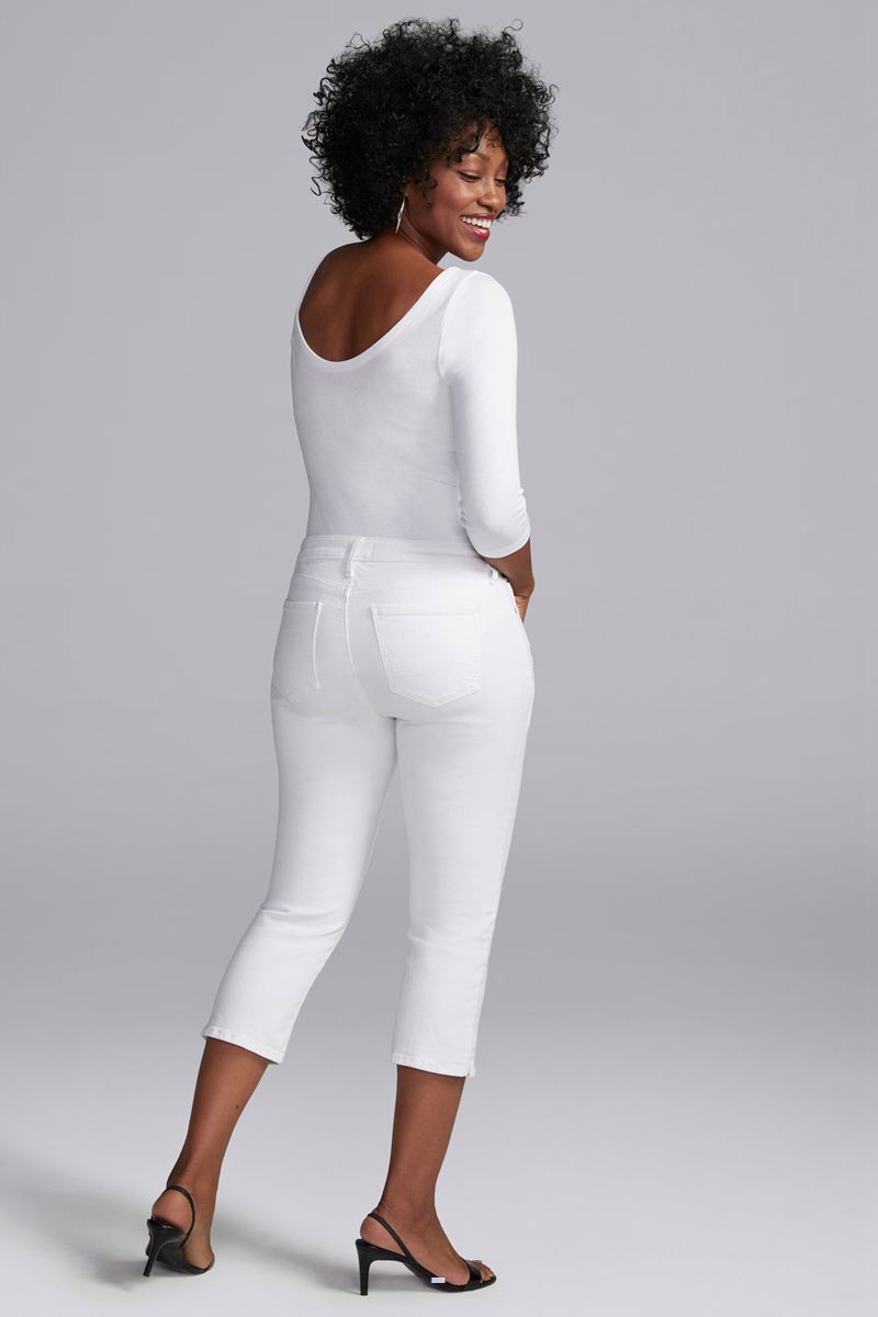 White Women's NYDJ Plus Slim Straight Crop Jeans | NZ 025OJKHCU