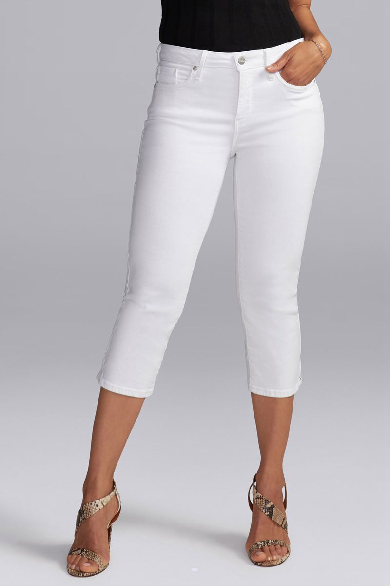 White Women's NYDJ Plus Slim Straight Crop Jeans | NZ 025OJKHCU