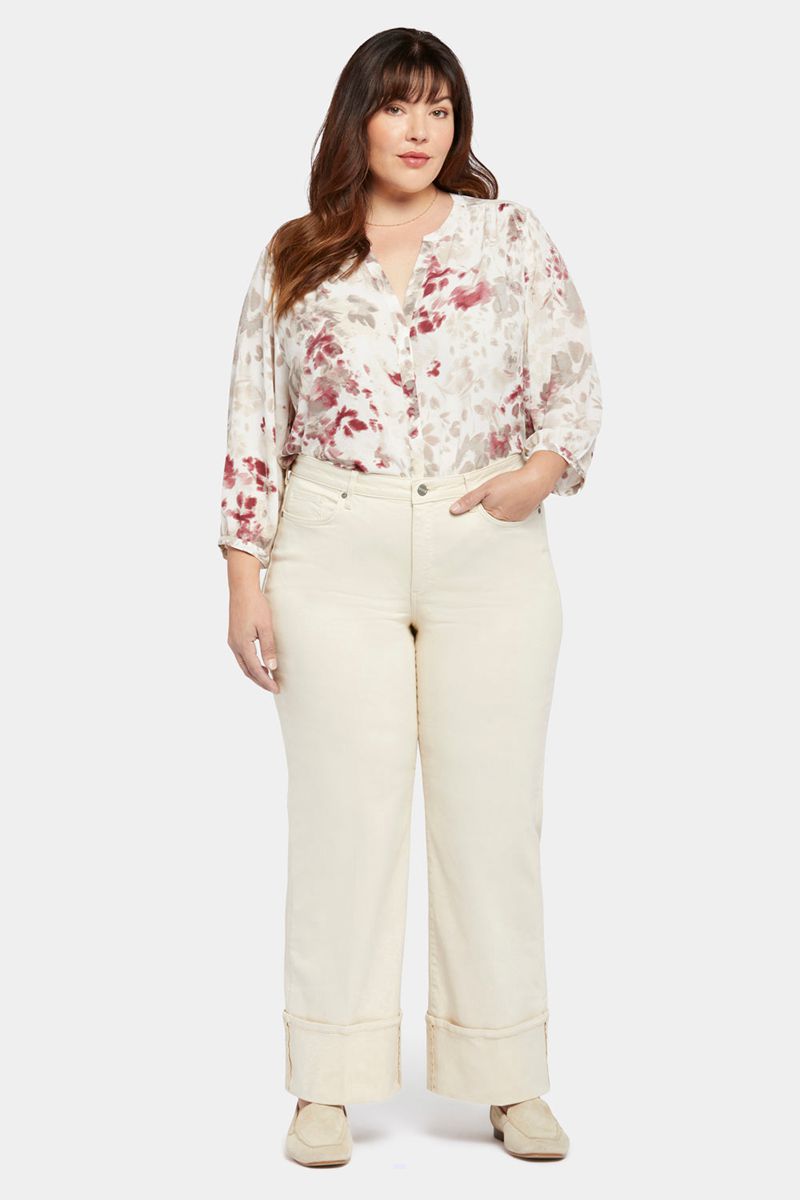 White Women's NYDJ Plus Teresa Wide Leg Jeans | NZ 578BMWTOF