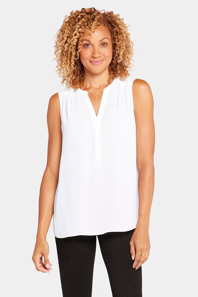 White Women's NYDJ Plus The Sleeveless Perfect Blouse | NZ 712HWAXNB