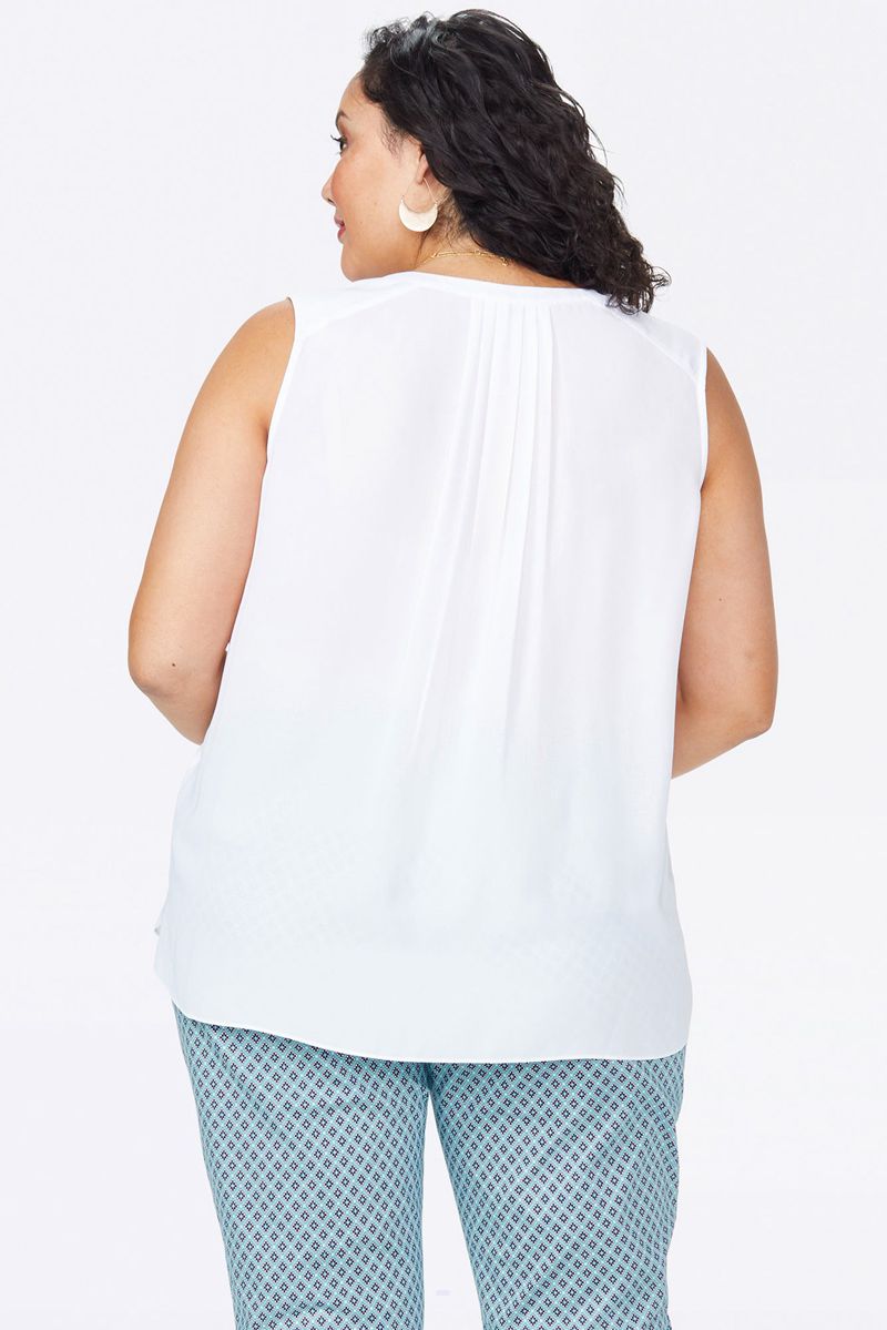 White Women's NYDJ Plus The Sleeveless Perfect Blouse | NZ 712HWAXNB