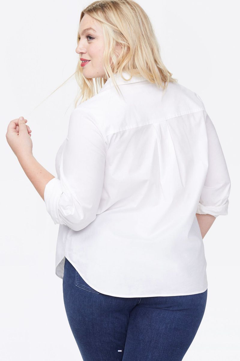 White Women's NYDJ Plus Utility Shirts | NZ 238JHXZLW