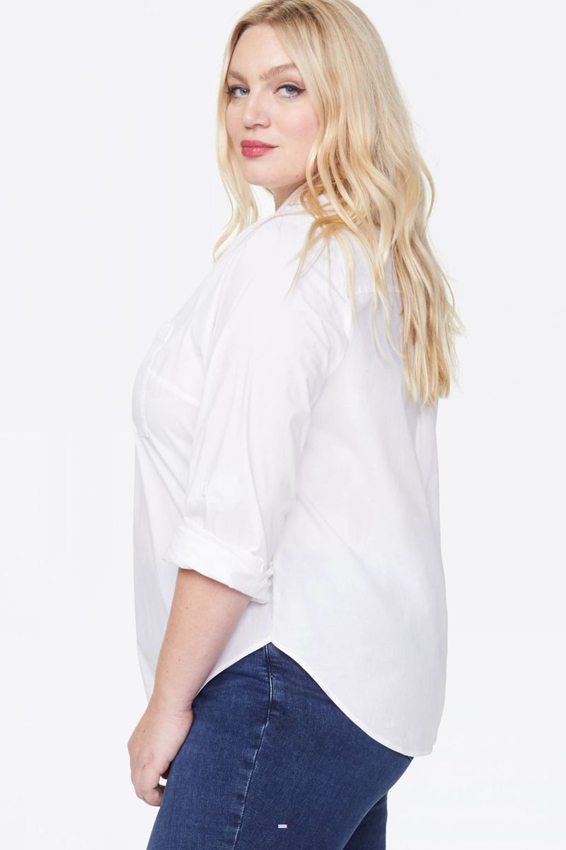 White Women's NYDJ Plus Utility Shirts | NZ 238JHXZLW