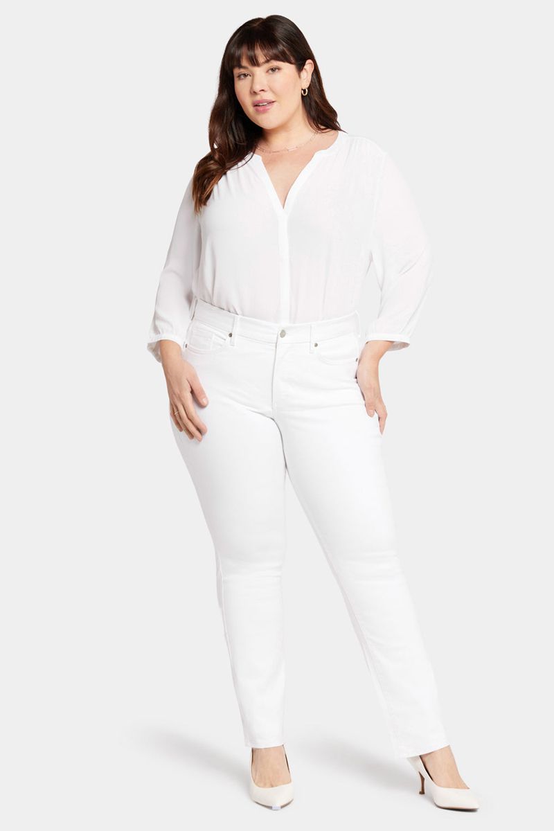 White Women's NYDJ Plus Waist-Match™ Marilyn Straight Jeans | NZ 609RPYWKA