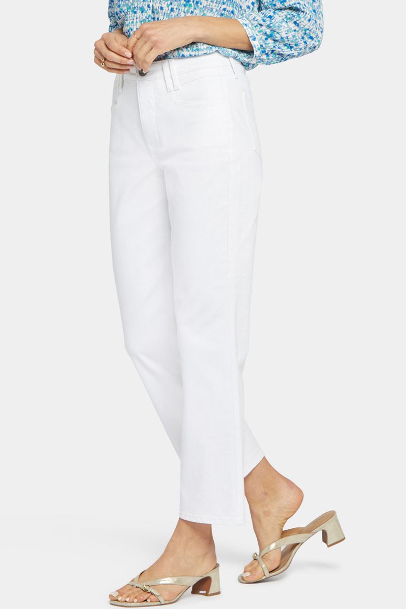 White Women's NYDJ Relaxed Straight Ankle Jeans | NZ 724UNPKHJ