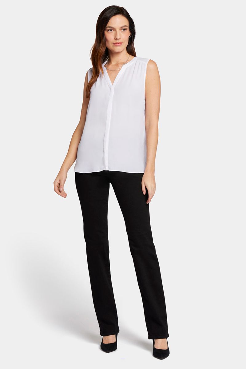 White Women's NYDJ Sleeveless Pintuck Blouse | NZ 023AFTULB