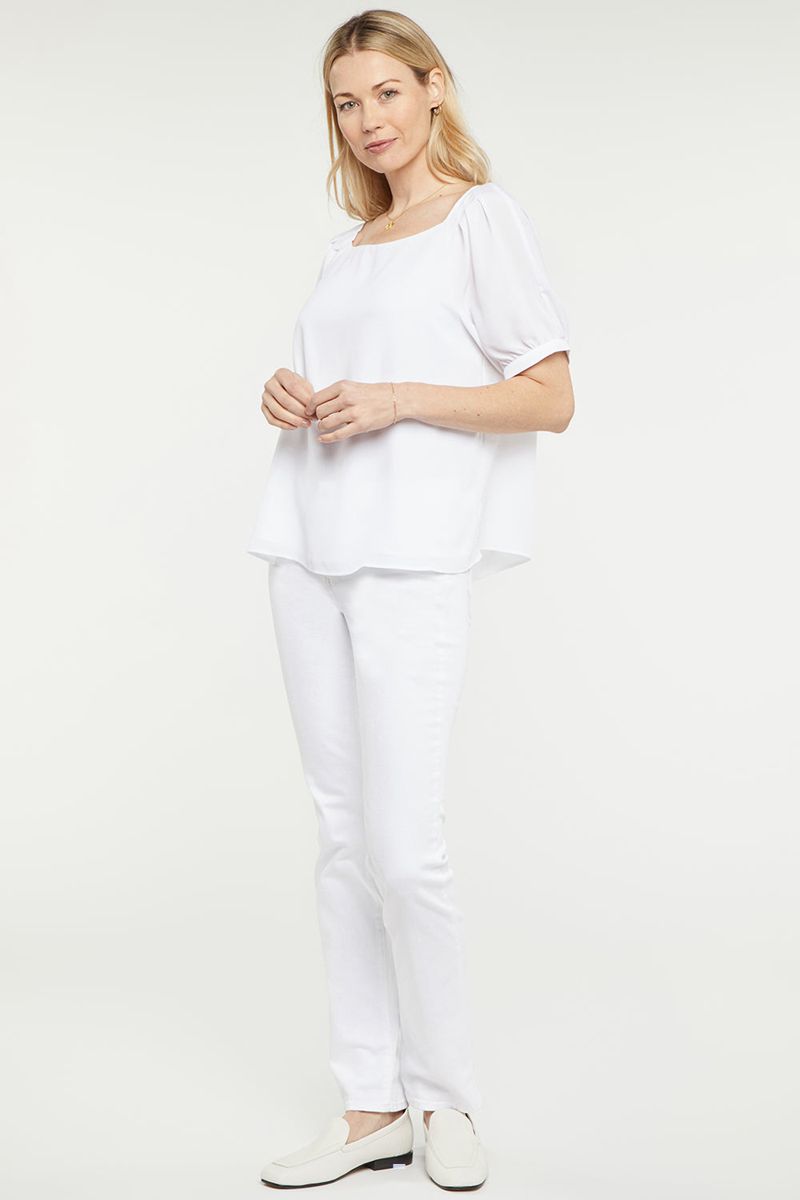 White Women's NYDJ Twist Back Blouse | NZ 195YNVOWH