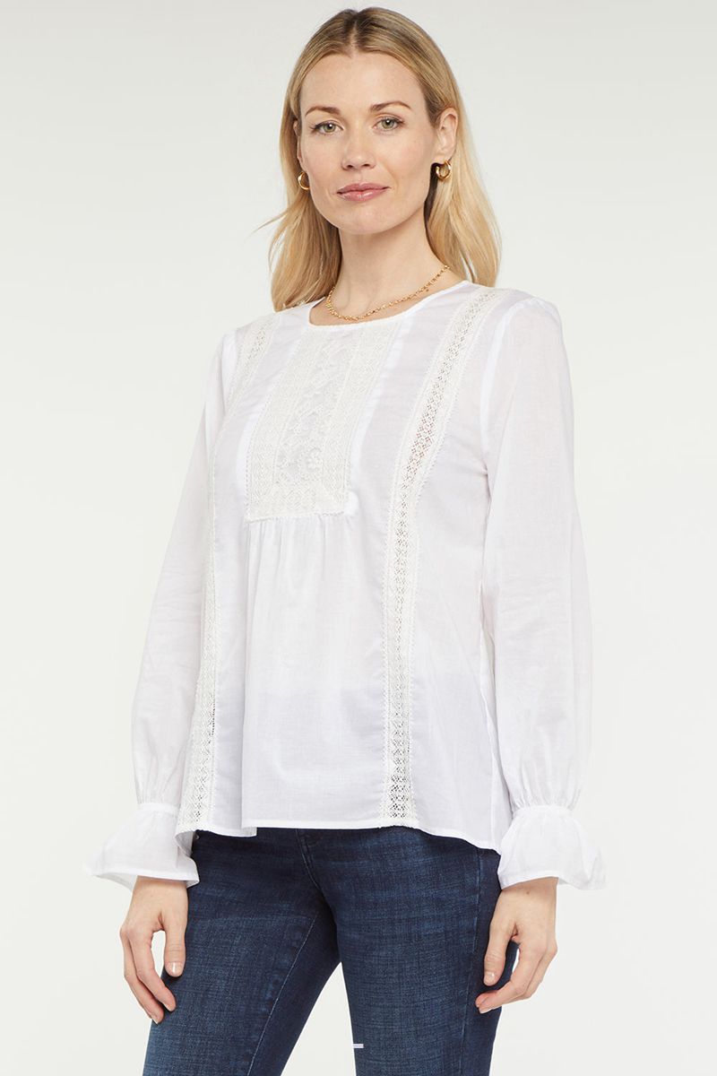 White Women's NYDJ Victoria Blouse | NZ 057KZWTLB