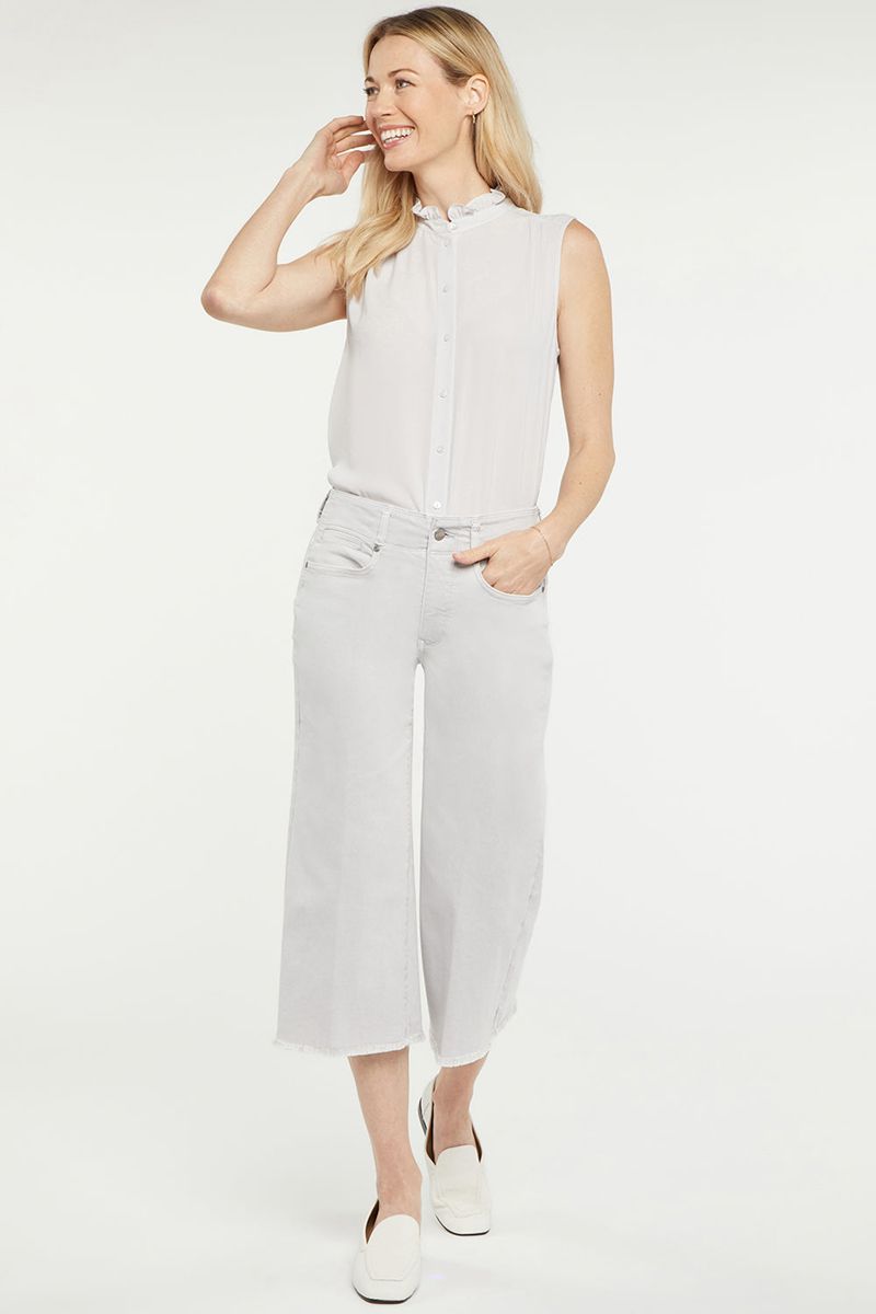 White Women's NYDJ Wide Leg Capri Jeans | NZ 963YIUTCP