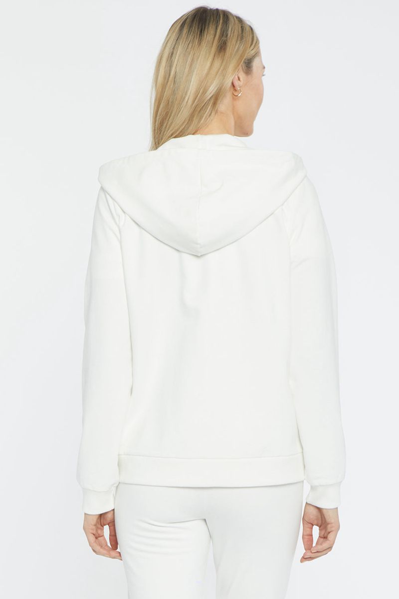 White Women's NYDJ Zip Front Hoodie | NZ 320EUTPDB